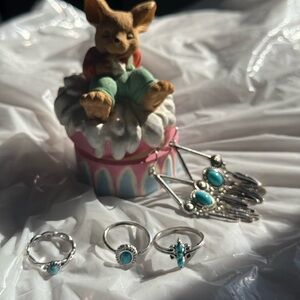 Silver and Turquoise Jewelry Set